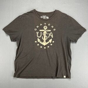 Grayers T-Shirt Men's XXL Gray Nautical USA Graphic Cotton